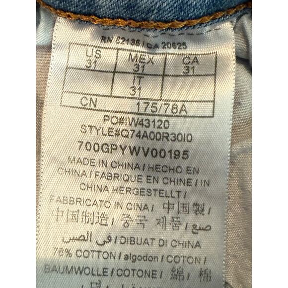 Guess Light Wash Skinny Jeans Size 31 Embroidered LA CA Y2K Street Style - Picture 2 of 9